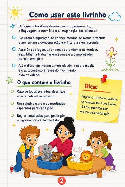 Jogos interativos no jardim de infância — página interior